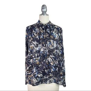 CAbi Starry Night Rufflly Lightweight Blouse M